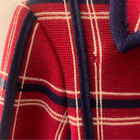 Vintage Sportif Plaid Check Collared Military Blazer Jacket - Picture 5 of 13